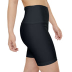HKY SZN High Waisted Workout Shorts (Pitch Black)