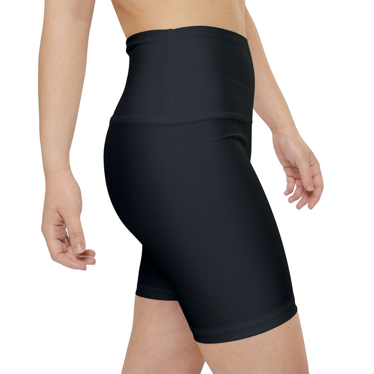 HKY SZN High Waisted Workout Shorts (Pitch Black)