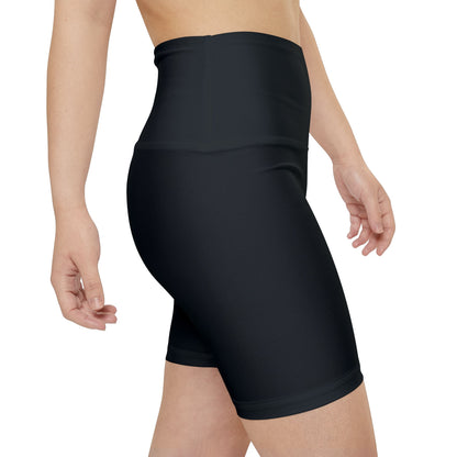 HKY SZN High Waisted Workout Shorts (Pitch Black)