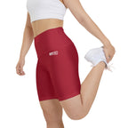 HKY SZN High Waisted Workout Shorts (Scarlet Red)