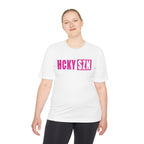 HCKYSZN (Flagship Logo) Adult Performance Tee - White/Hot Pink
