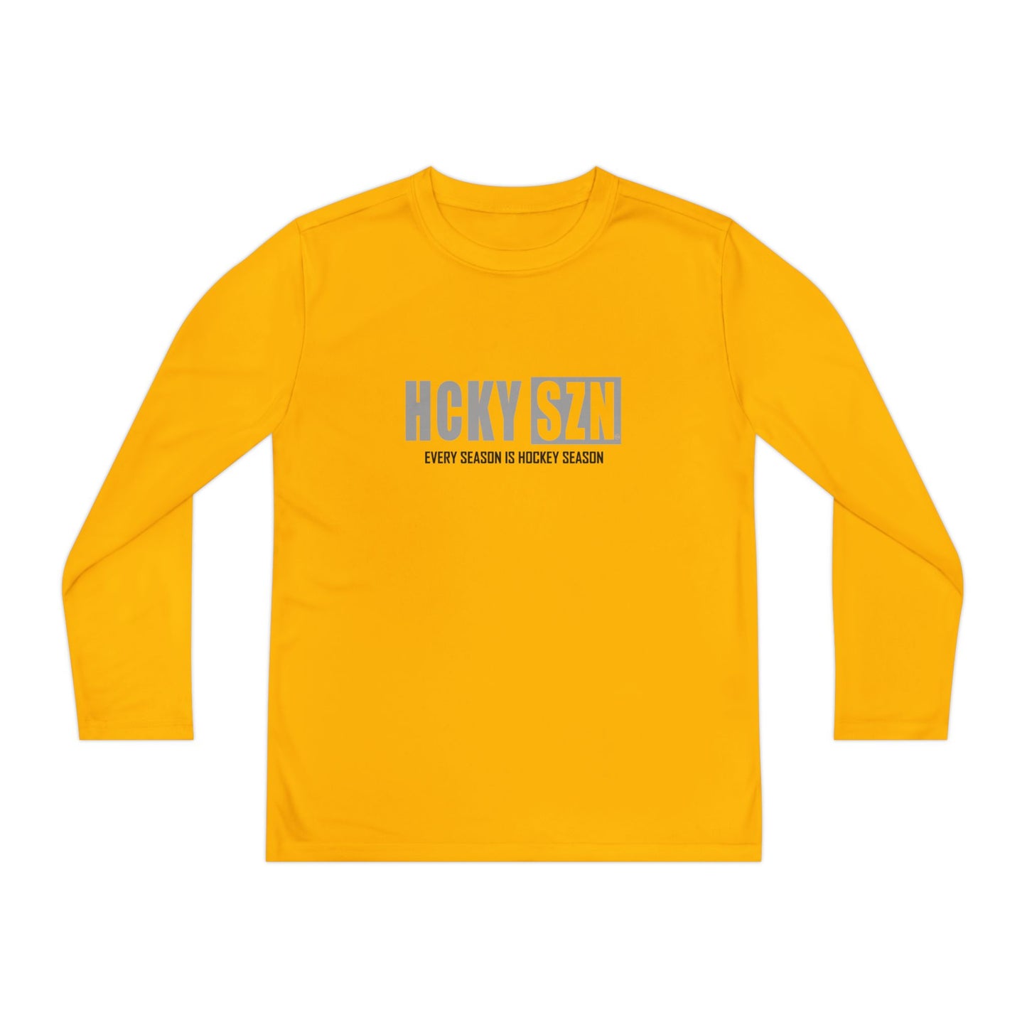 Every Season is HCKY SZN Youth Competitor Long Sleeve Tee (Grey Logo) - Various Colors