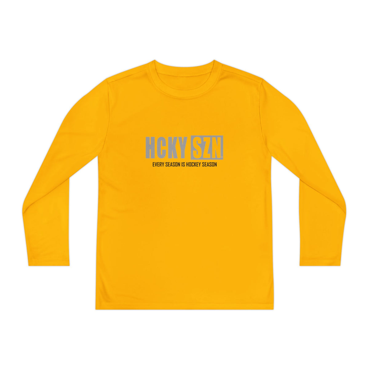 Every Season is HCKY SZN Youth Competitor Long Sleeve Tee (Grey Logo) - Various Colors