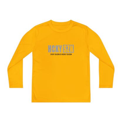 Every Season is HCKY SZN Youth Competitor Long Sleeve Tee (Grey Logo) - Various Colors