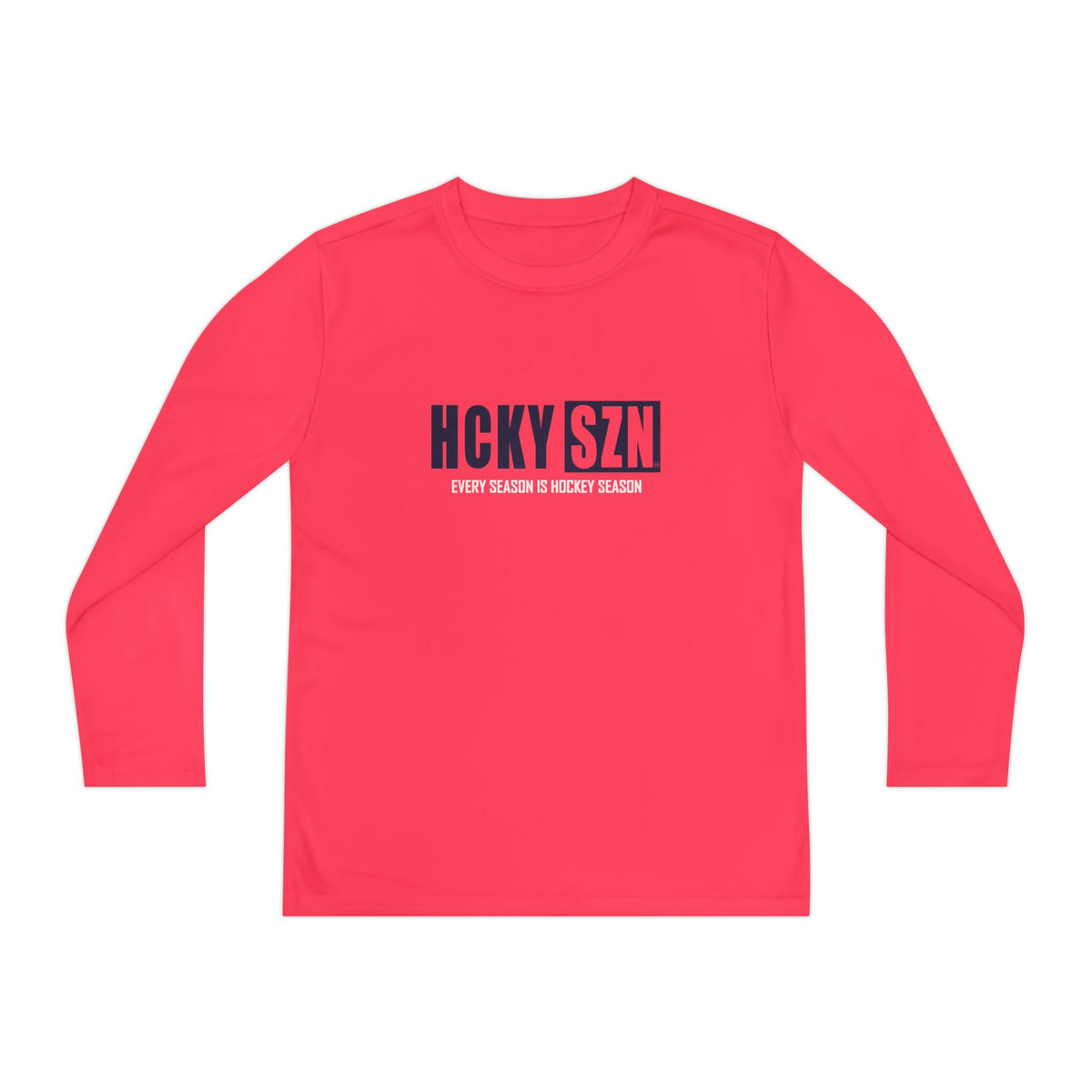 Every Season is HCKY SZN Youth Competitor Long Sleeve Tee (Navy Logo) - Various Colors