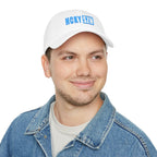 HCKY SZN Low Profile Embroidered Baseball Cap - White (Sky Blue Logo)