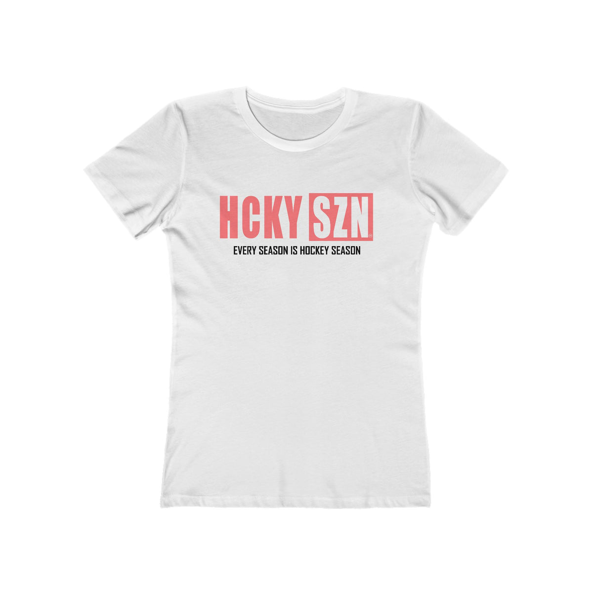 Every Season Is Hockey Season Women's Boyfriend Tee (Peach Logo) - Various Colors