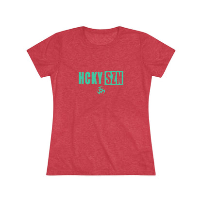 Women’s Hockey Vibe Triblend Tee (Seafoam Logo)