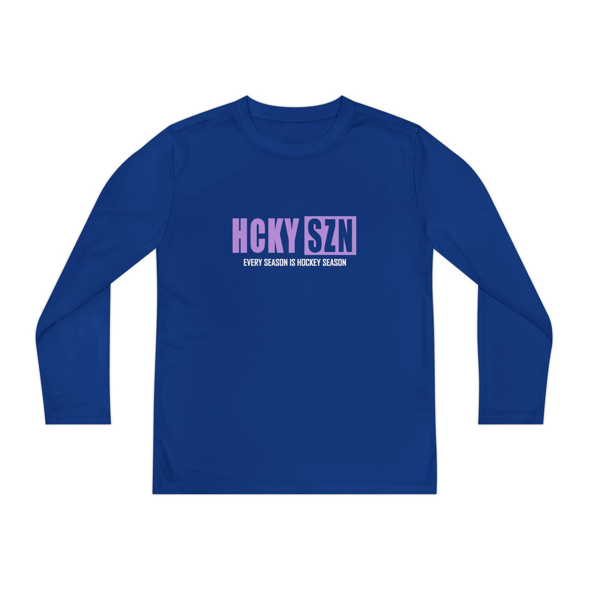 Every Season is HCKY SZN Youth Competitor Long Sleeve Tee (Lavender Logo) - Various Colors