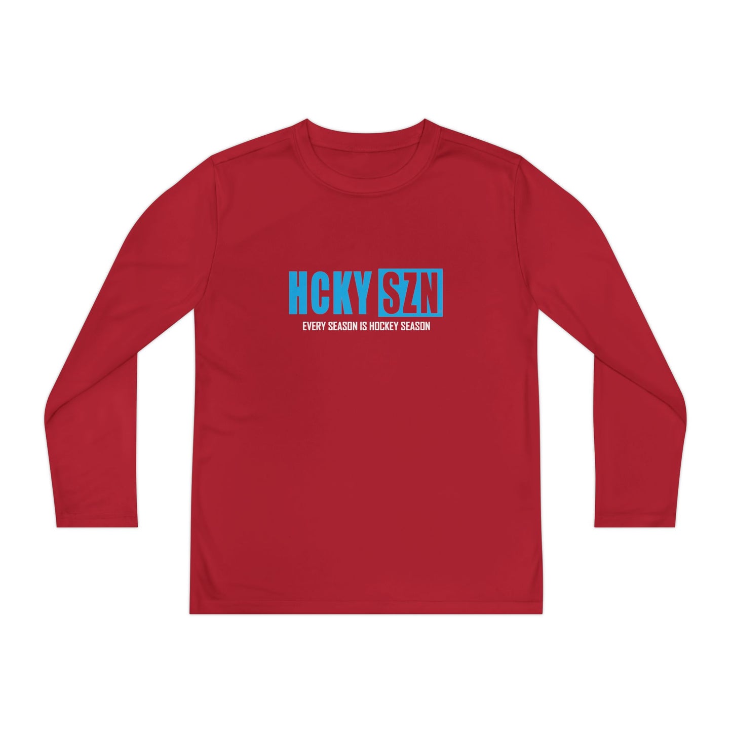 Every Season is HCKY SZN Youth Competitor Long Sleeve Tee (Sky Blue Logo) - Various Colors