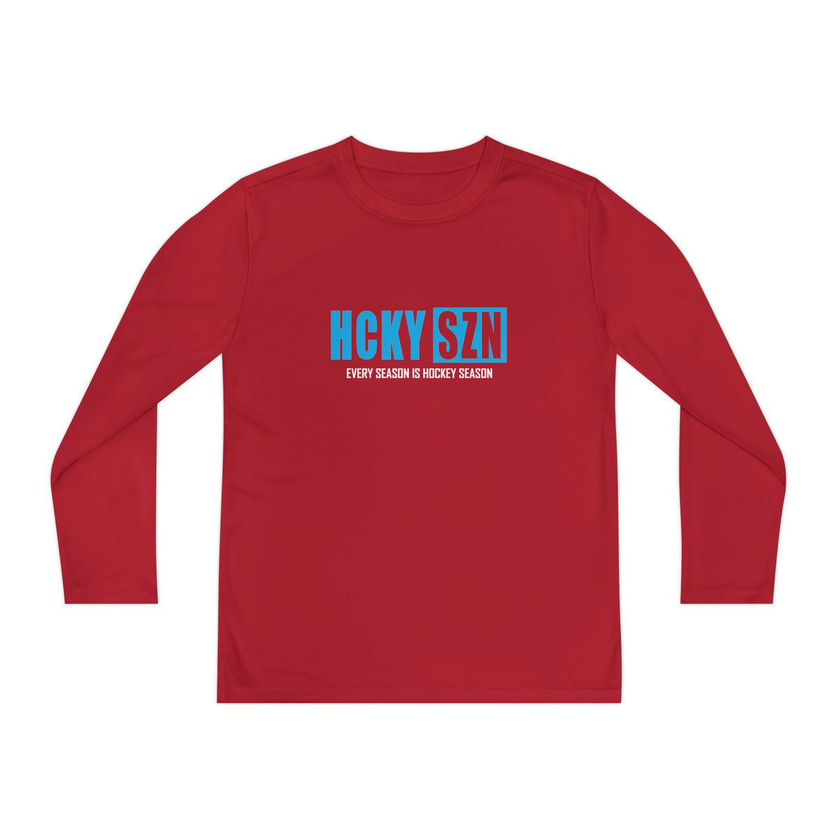 Every Season is HCKY SZN Youth Competitor Long Sleeve Tee (Sky Blue Logo) - Various Colors