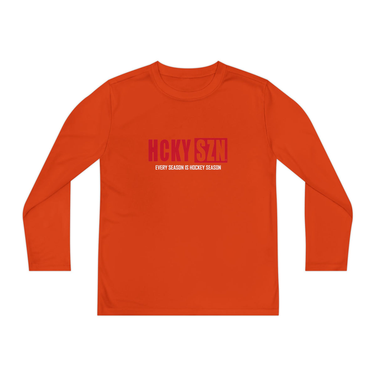 Every Season is HCKY SZN Youth Competitor Long Sleeve Tee (Red Logo) - Various Colors