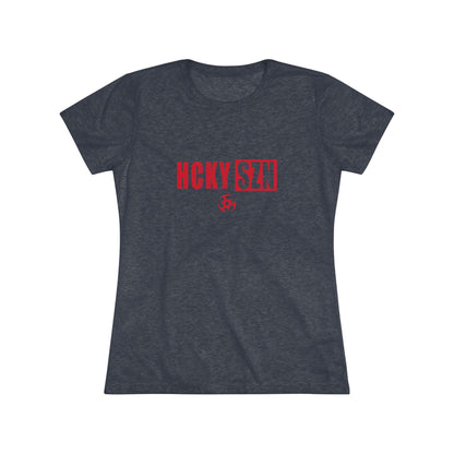 Women’s Hockey Vibe Triblend Tee (Red Logo)
