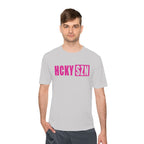 HCKYSZN (Flagship Logo) Adult Performance Tee - Silver/Hot Pink