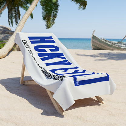 Every Season is HCKY SZN Beach Towel (White/Blue)