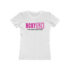 Every Season Is Hockey Season Women's Boyfriend Tee (Hot Pink Logo) - Various Colors