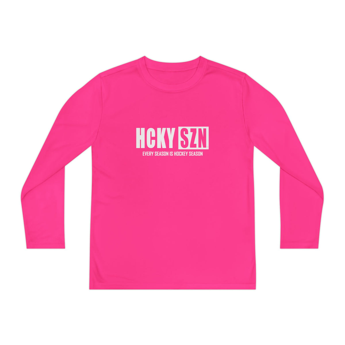 Every Season is HCKYSZN Youth Performance Long Sleeve Tee - White Logo