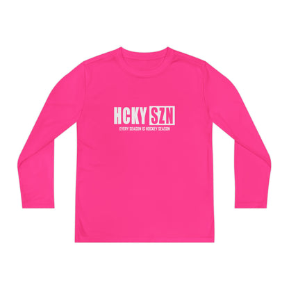 Every Season is HCKY SZN Youth Competitor Long Sleeve Tee (White Logo) - Various Colors
