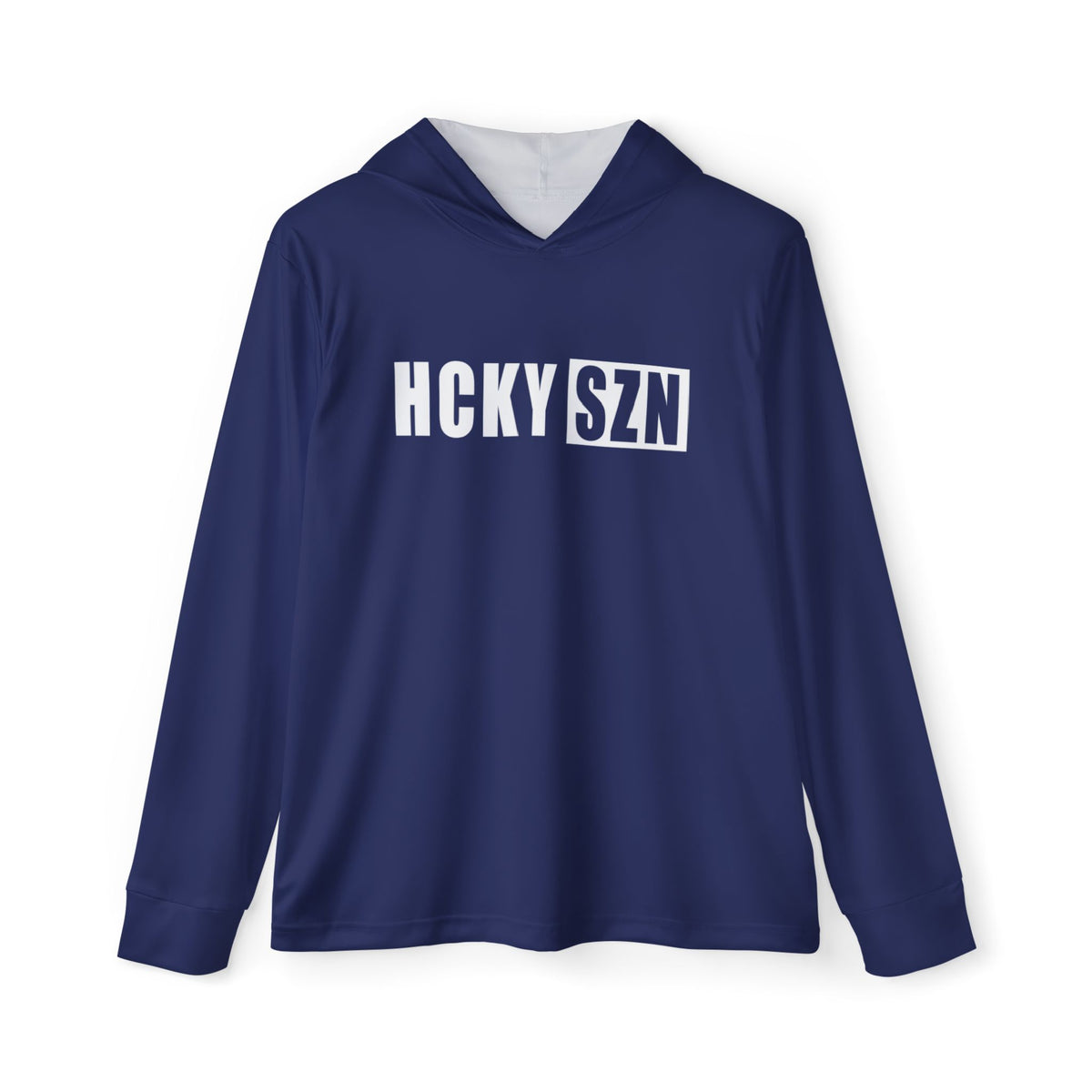 HCKY SZN Big Logo Performance Warmup Hoodie (Navy/White)