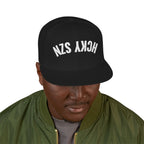Upside Down HCKY SZN Embroidered Snapback Hat (Black)