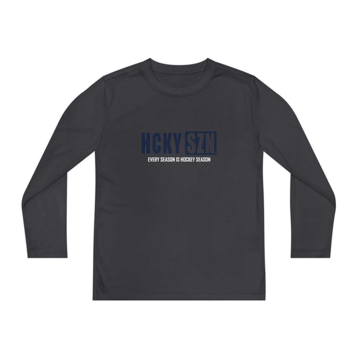 Every Season is HCKY SZN Youth Competitor Long Sleeve Tee (Navy Logo) - Various Colors