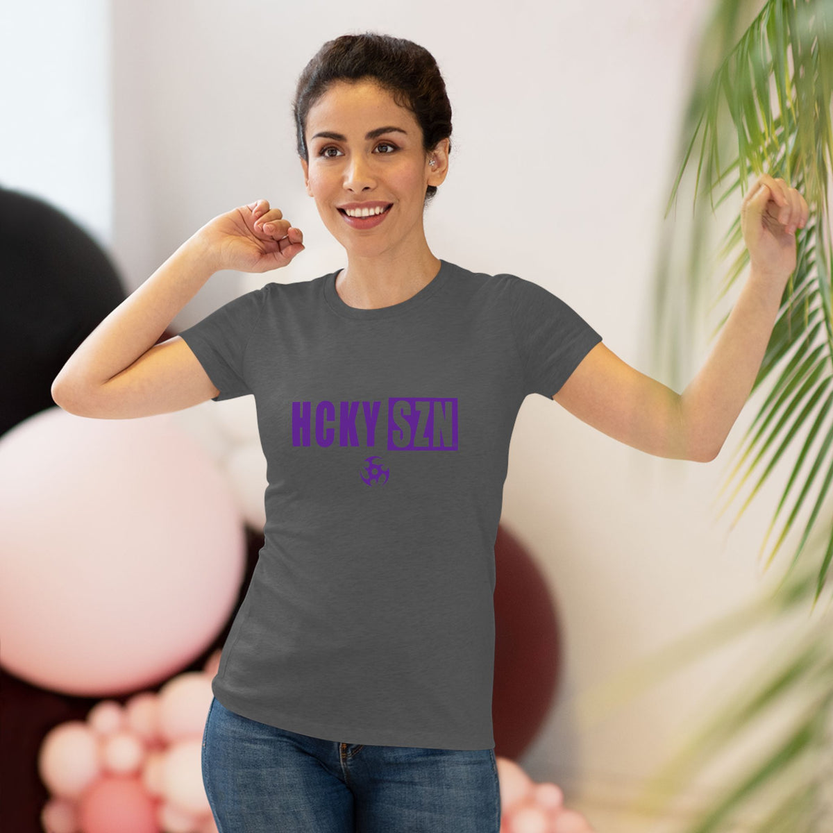 Women’s Hockey Vibe Triblend Tee (Purple Logo)