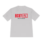 HCKYSZN (Hustle Hit) Adult Performance Tee - Silver/Cherry/Black