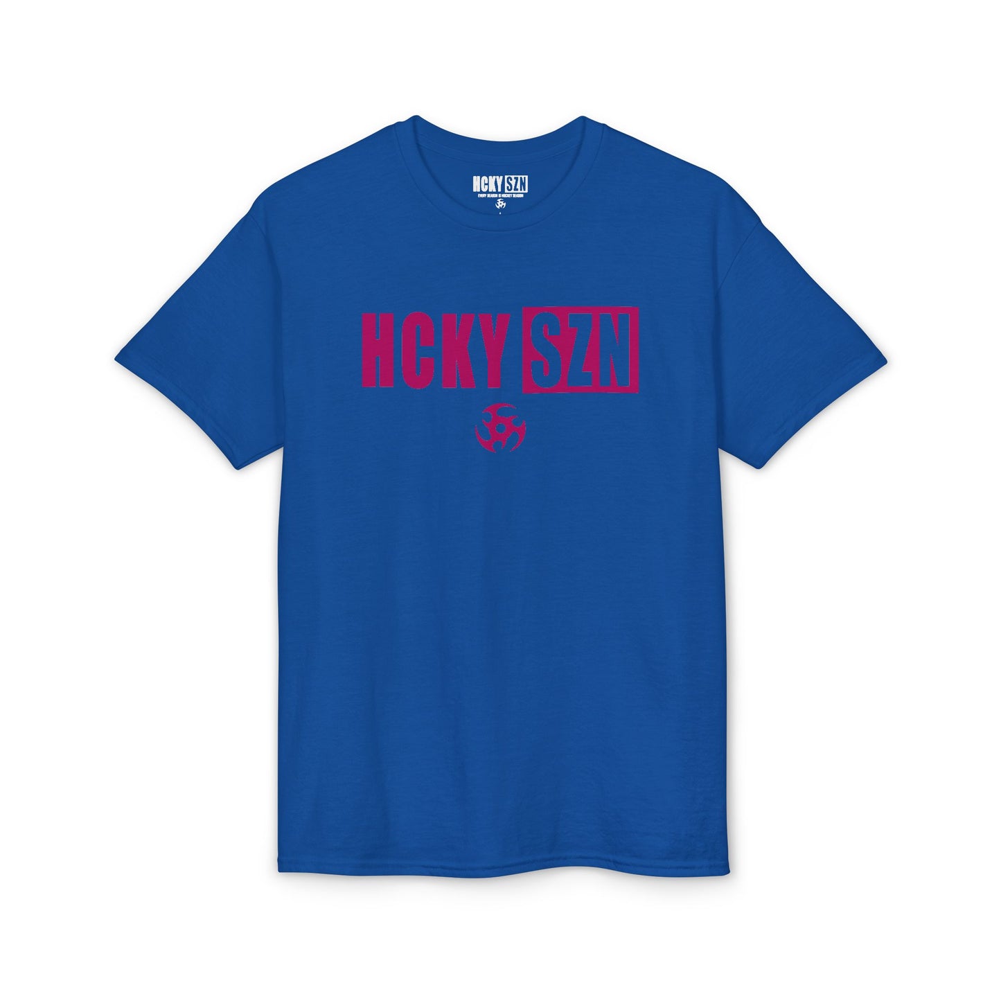 HCKY SZN Simple Star DryBlend Tee Shirt (Raspberry Logo) - Various Colors