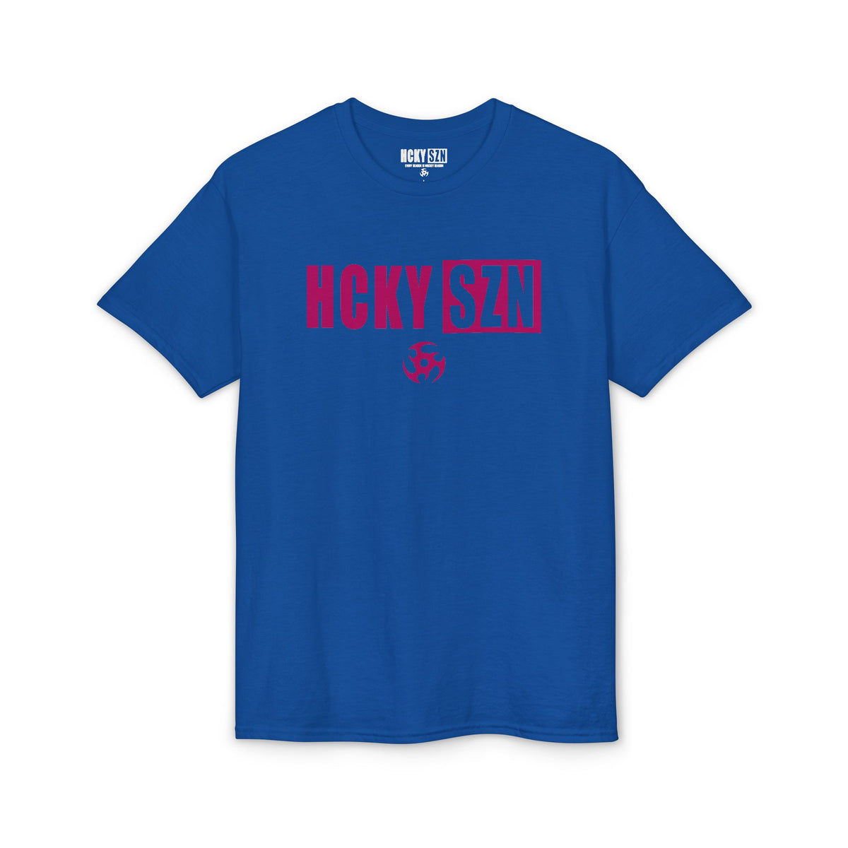 HCKY SZN Simple Star DryBlend Tee Shirt (Raspberry Logo) - Various Colors