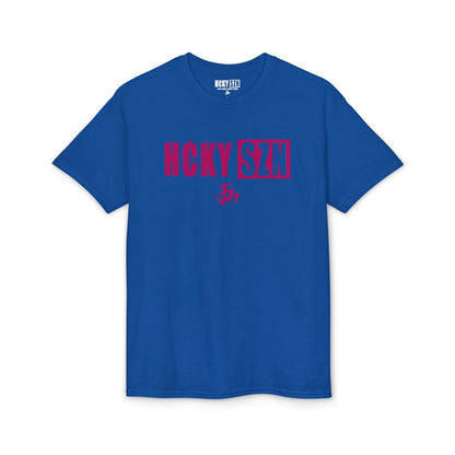 HCKY SZN Simple Star DryBlend Tee Shirt (Raspberry Logo) - Various Colors