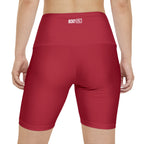 HKY SZN High Waisted Workout Shorts (Scarlet Red)