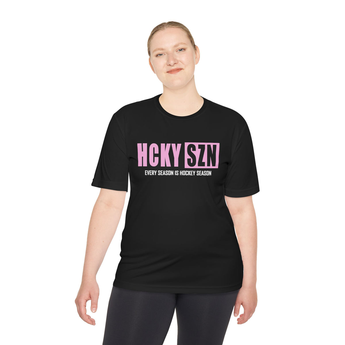 HCKYSZN Every Season Adult Performance Tee - Black/Pink