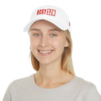 HCKY SZN Low Profile Embroidered Baseball Cap - White (Red Logo)