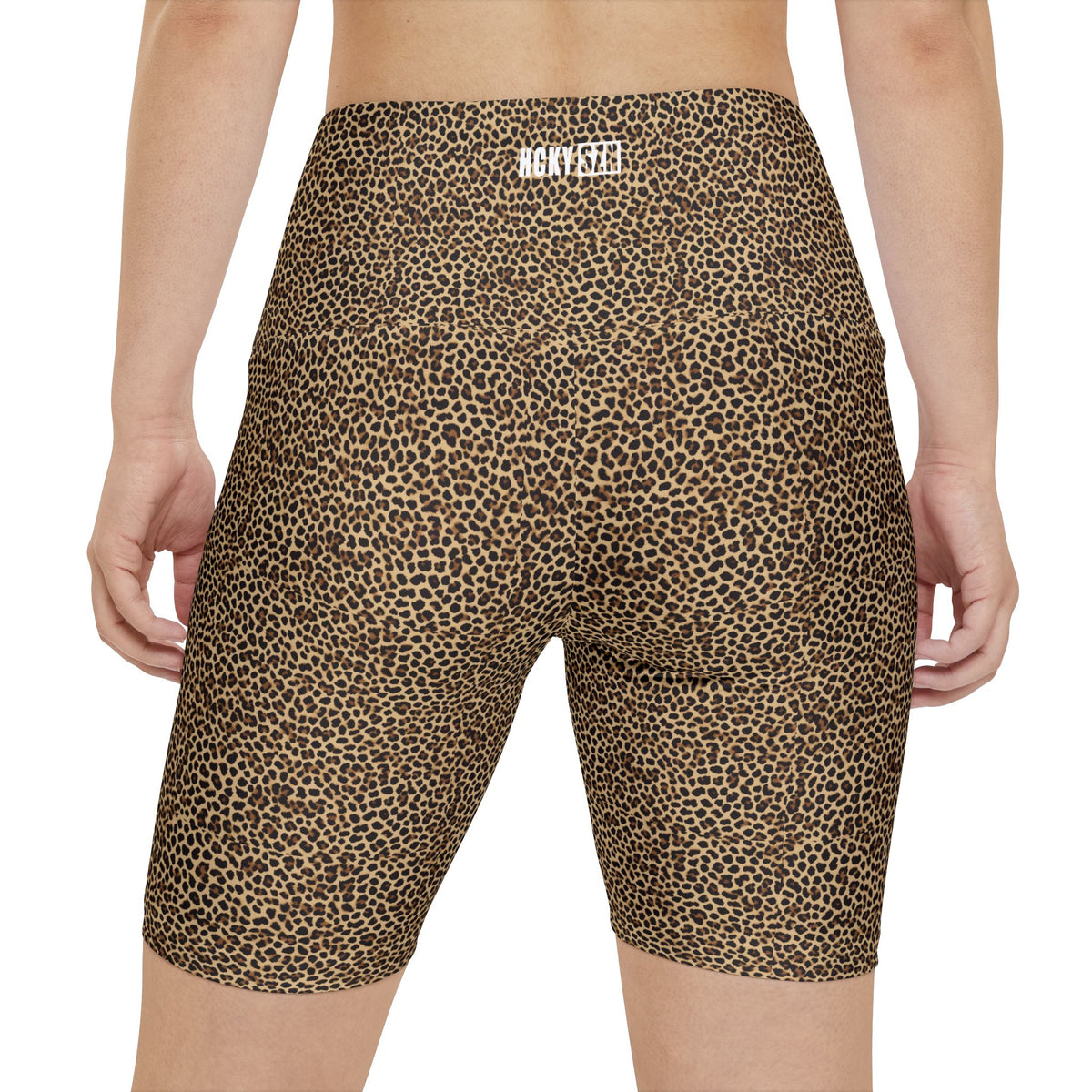 HKY SZN High Waisted Workout Shorts (Leopard Print)