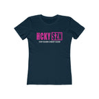 Every Season Is Hockey Season Women's Boyfriend Tee (Hot Pink Logo) - Various Colors