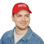 HCKY SZN Low Profile Embroidered Baseball Cap - Red (White Logo)