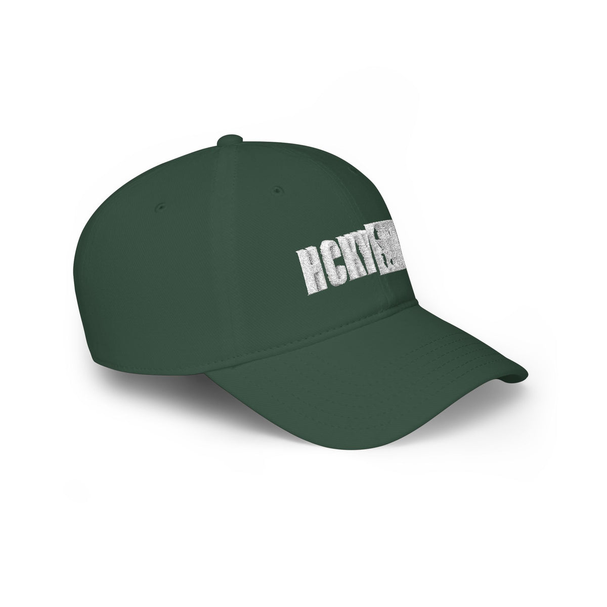 HCKY SZN Low Profile Embroidered Baseball Cap - Forest Green (White Logo)