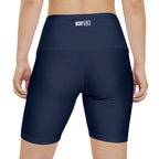 HKY SZN High Waisted Workout Shorts (Midnight Navy)