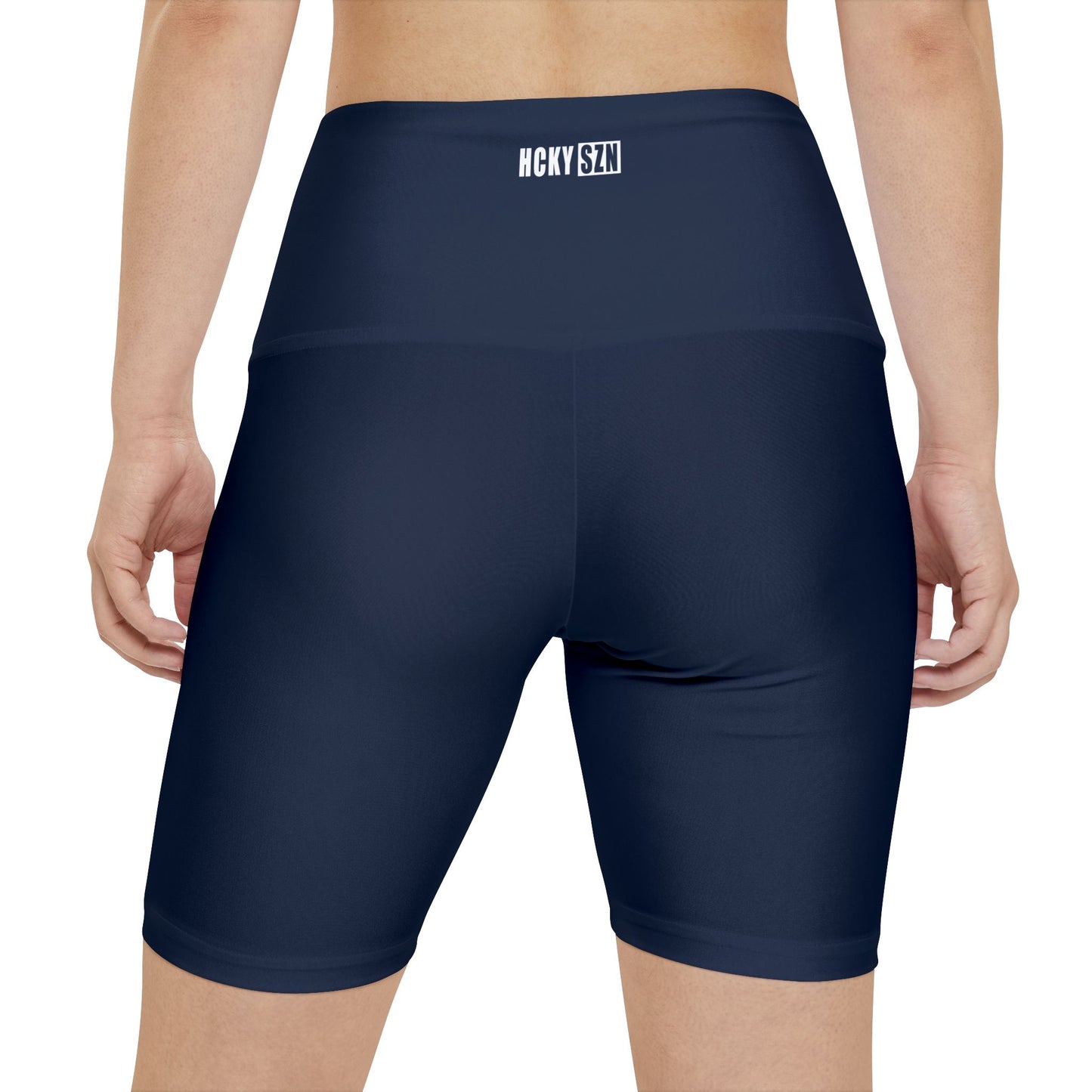 HKY SZN High Waisted Workout Shorts (Midnight Navy)