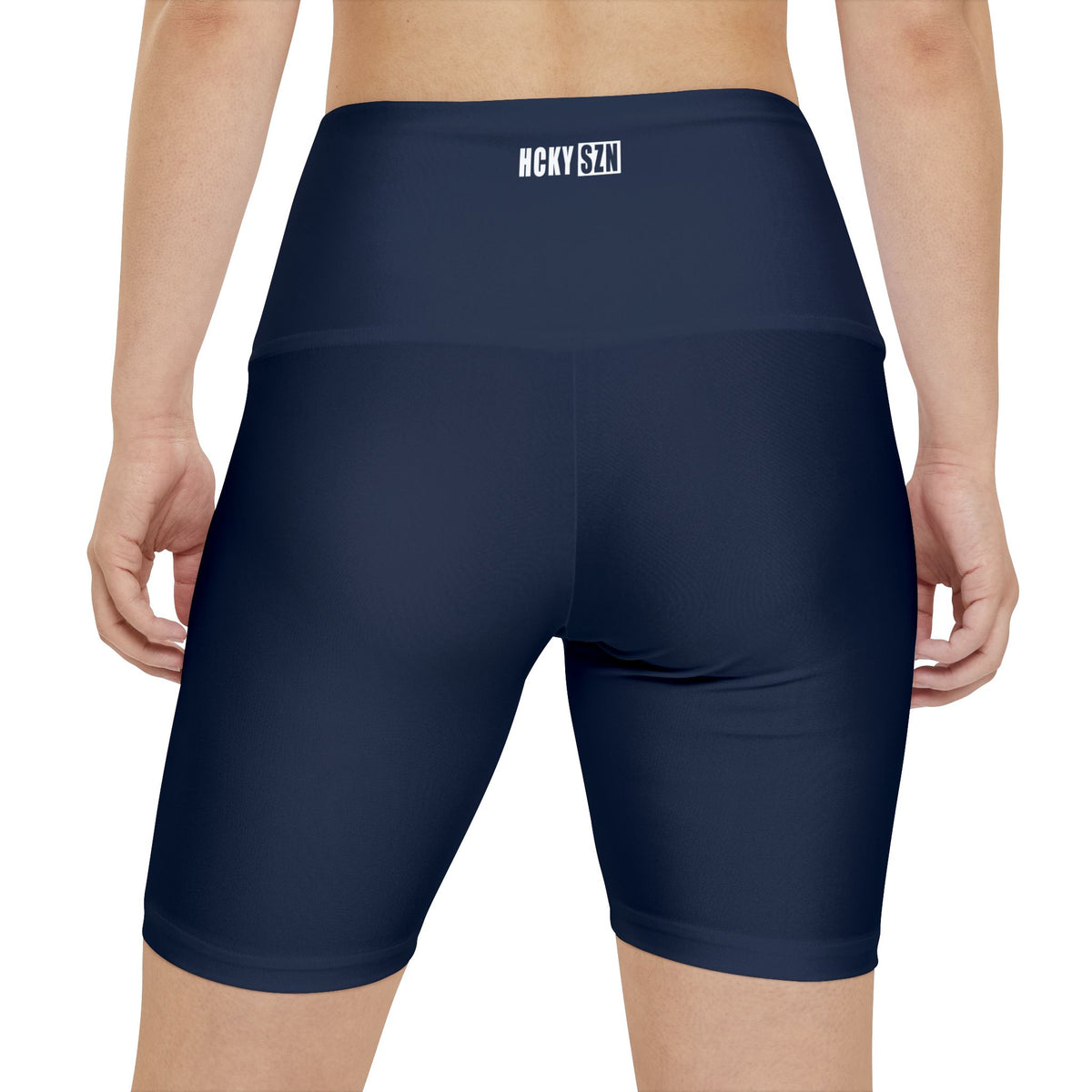 HKY SZN High Waisted Workout Shorts (Midnight Navy)