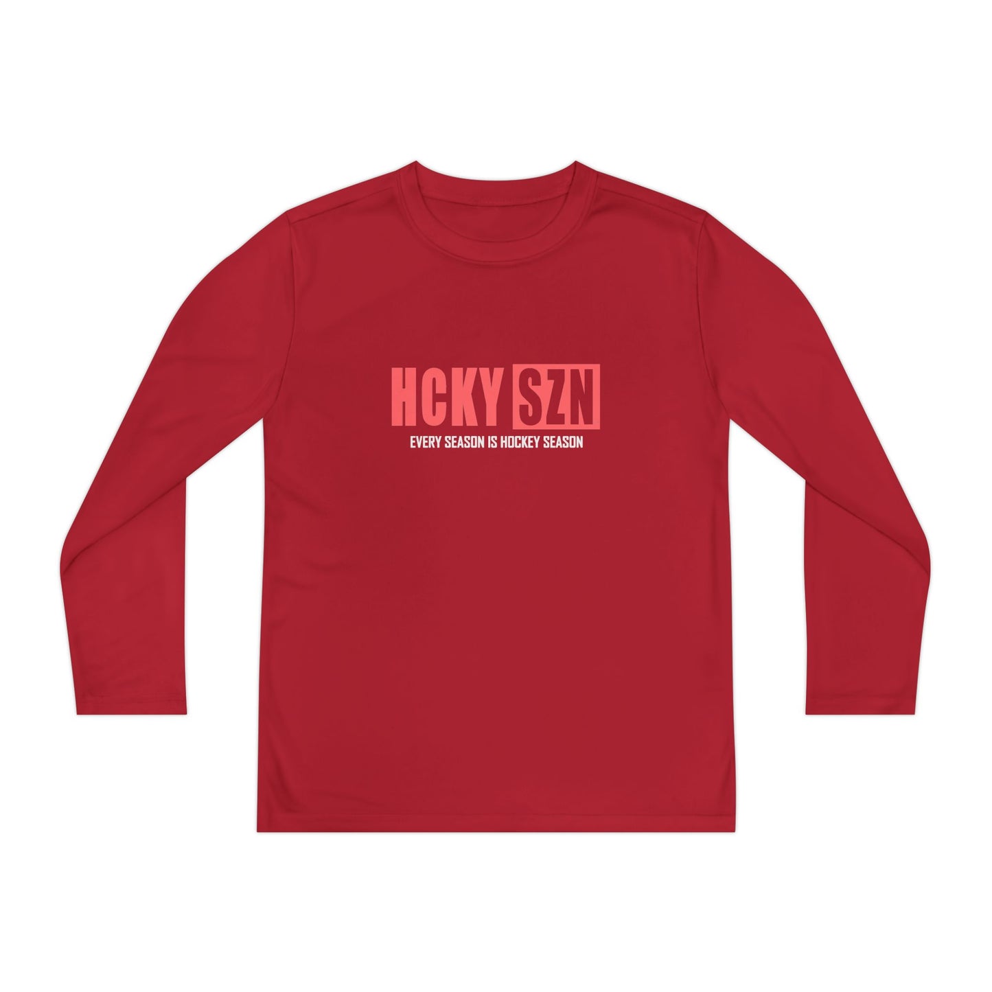 Every Season is HCKY SZN Youth Competitor Long Sleeve Tee (Peach Logo) - Various Colors