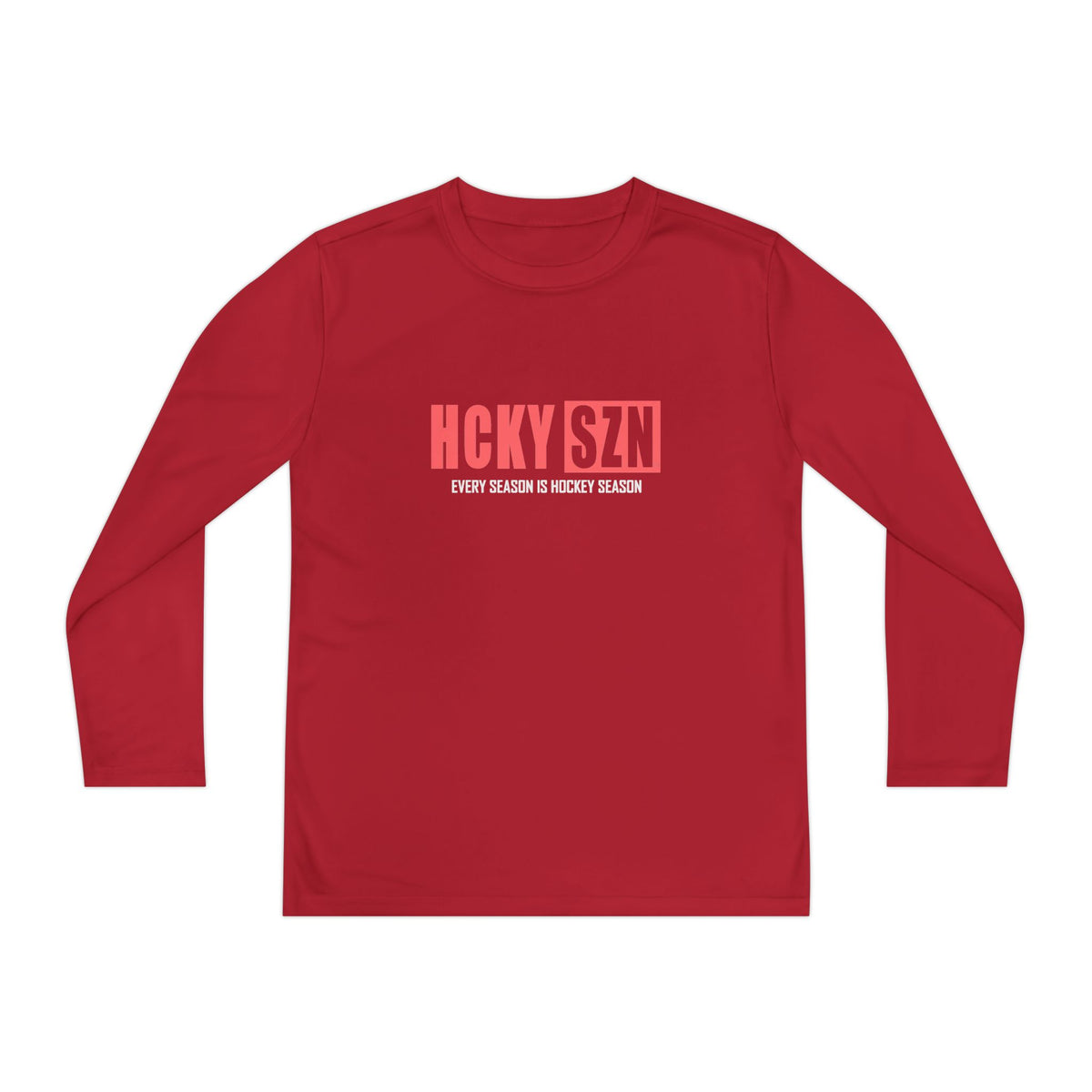 Every Season is HCKY SZN Youth Competitor Long Sleeve Tee (Peach Logo) - Various Colors