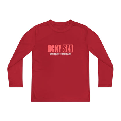 Every Season is HCKY SZN Youth Competitor Long Sleeve Tee (Peach Logo) - Various Colors