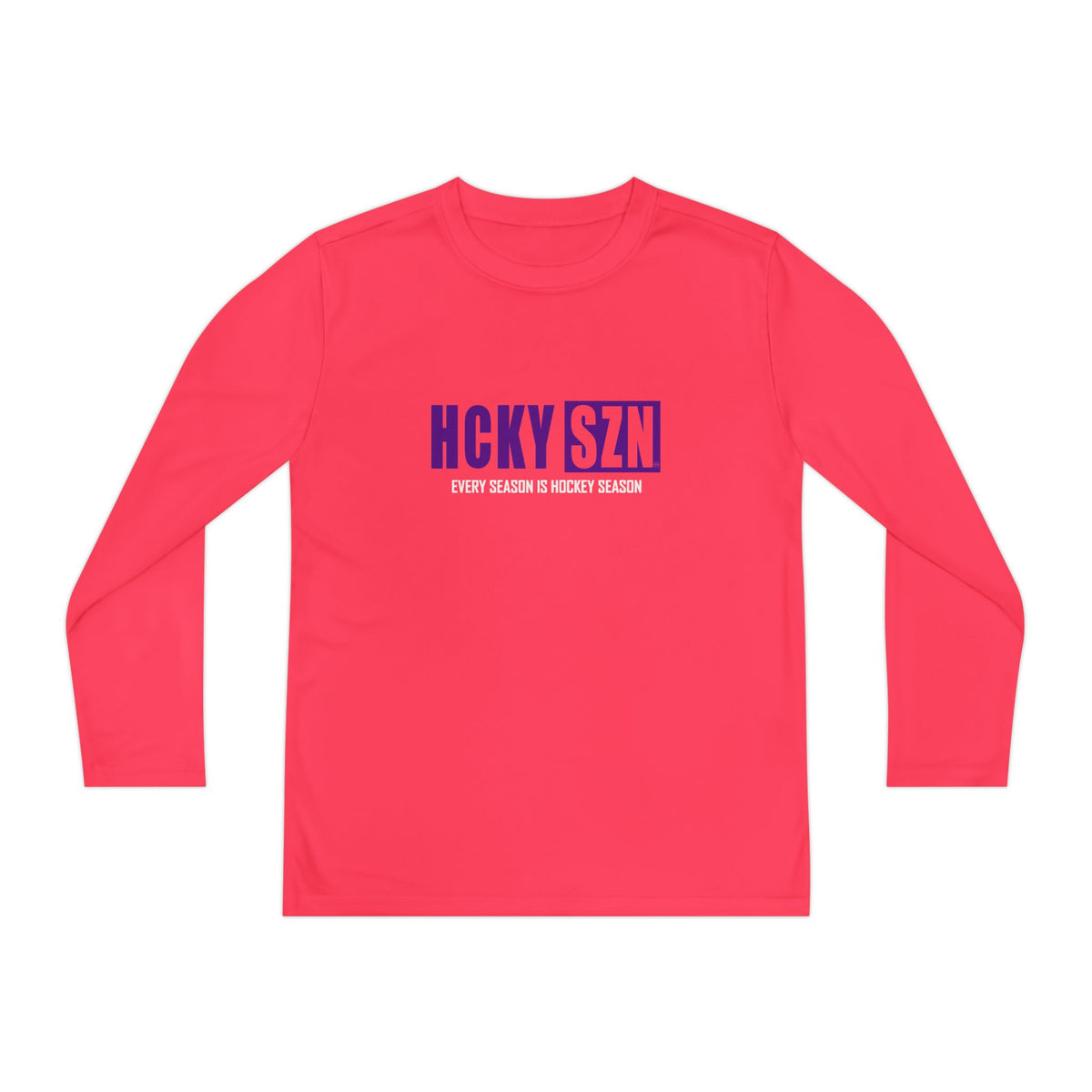 Every Season is HCKY SZN Youth Competitor Long Sleeve Tee (Purple Logo) - Various Colors