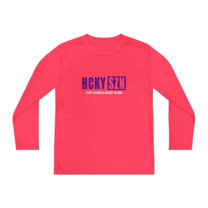 Every Season is HCKY SZN Youth Competitor Long Sleeve Tee (Purple Logo) - Various Colors
