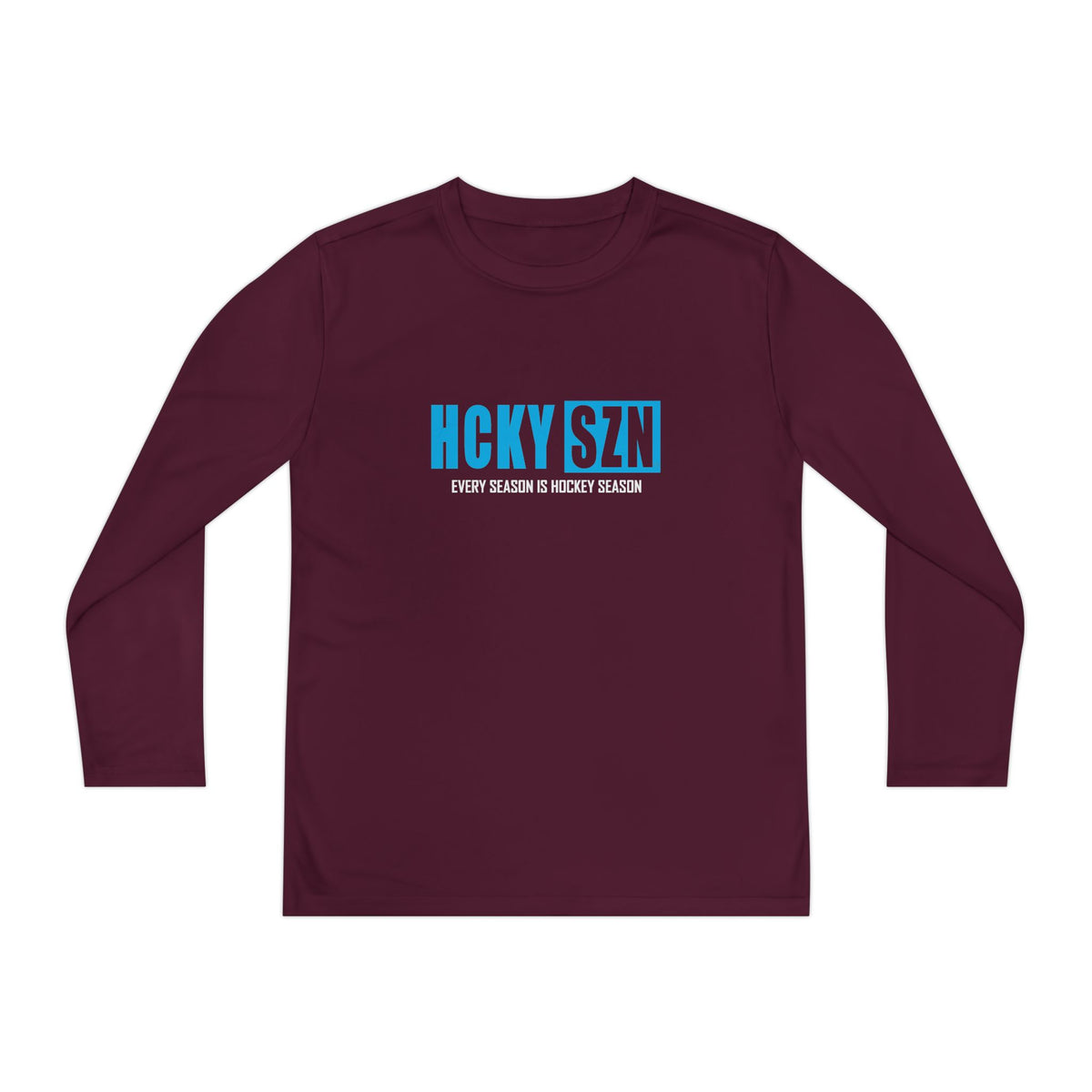 Every Season is HCKY SZN Youth Competitor Long Sleeve Tee (Sky Blue Logo) - Various Colors
