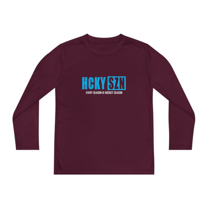 Every Season is HCKY SZN Youth Competitor Long Sleeve Tee (Sky Blue Logo) - Various Colors