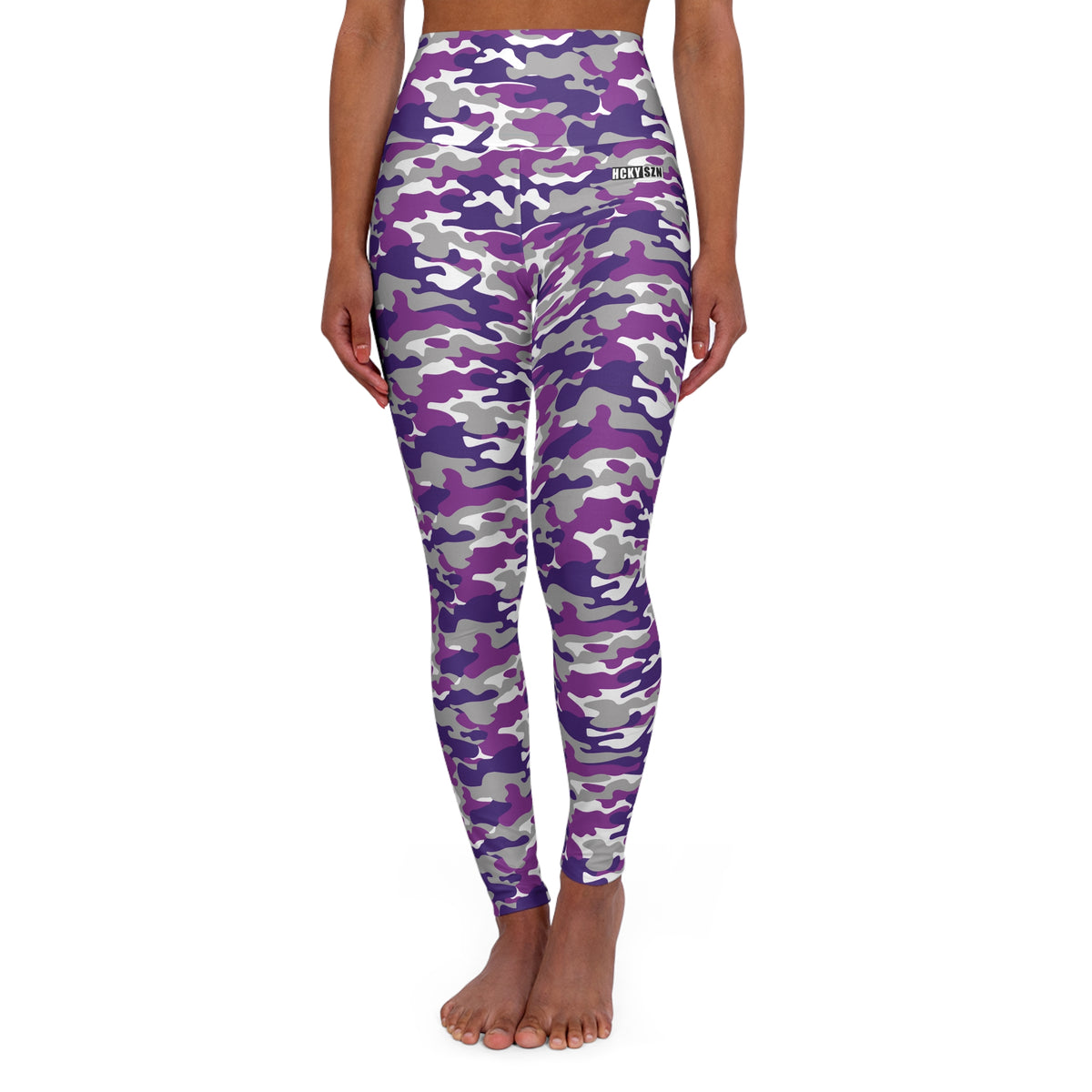 HCKY SZN High Waisted Yoga Leggings (Purple Haze Camo)
