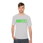 HCKYSZN (Flagship Logo) Adult Performance Tee - Silver/Lime