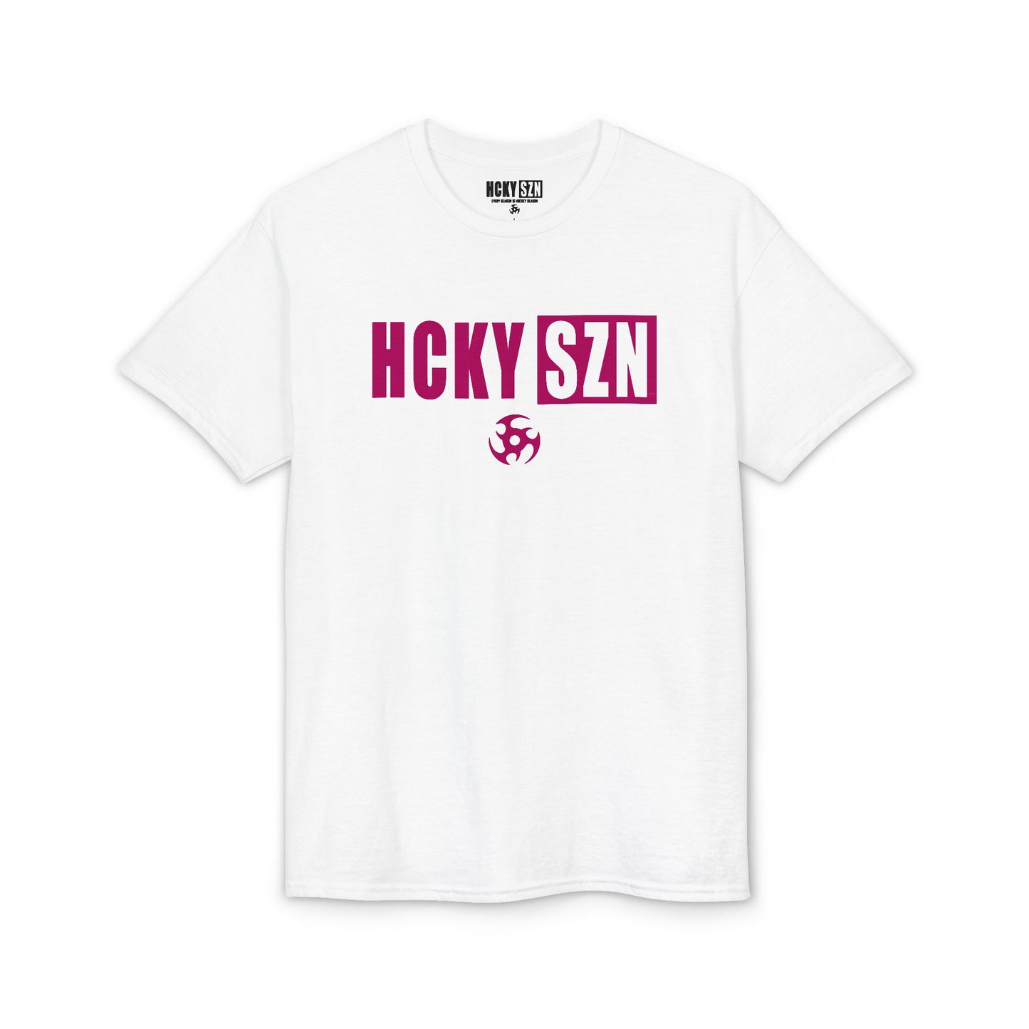 HCKY SZN Simple Star DryBlend Tee Shirt (Raspberry Logo) - Various Colors